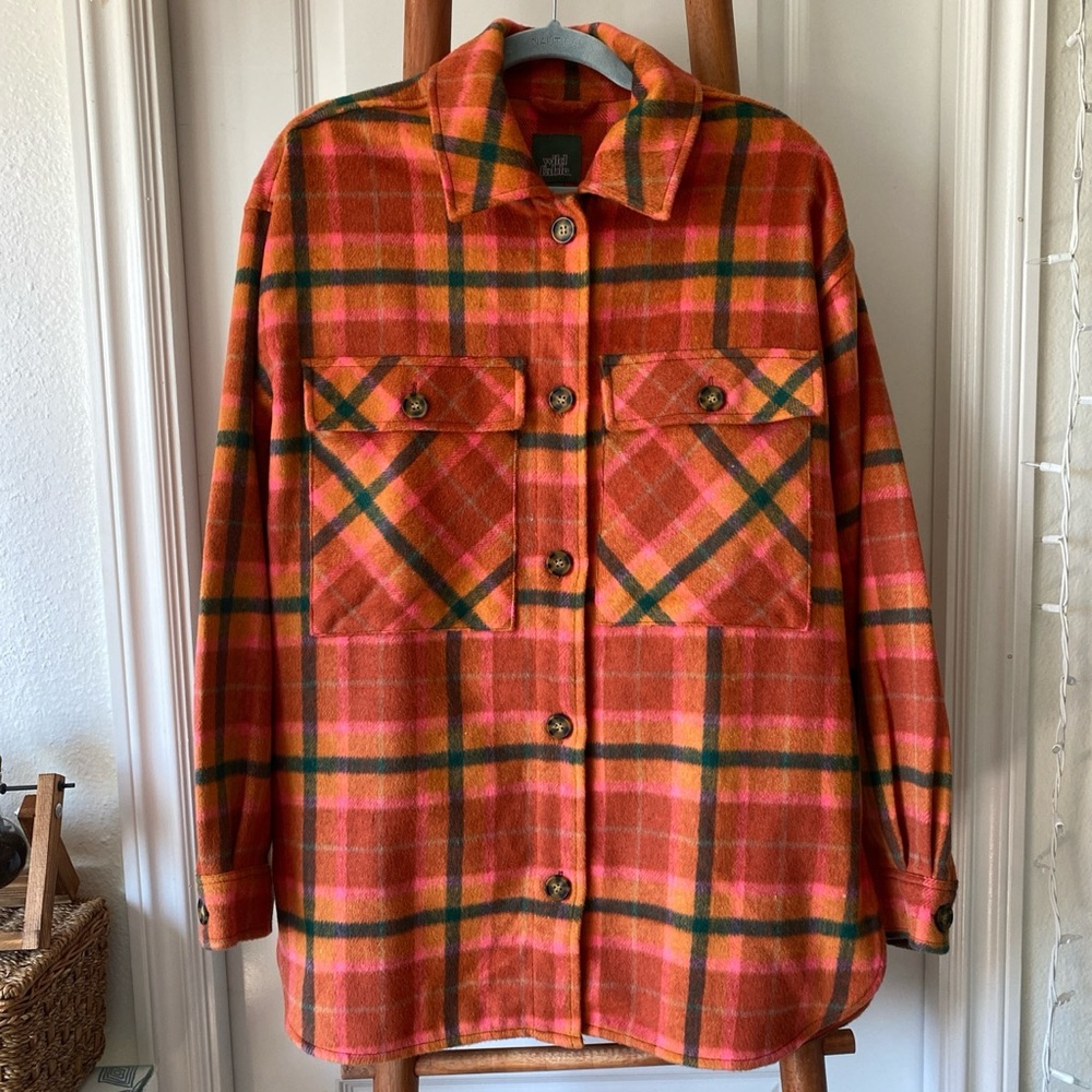 Orange plaid shacket